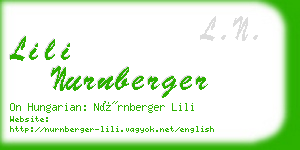 lili nurnberger business card